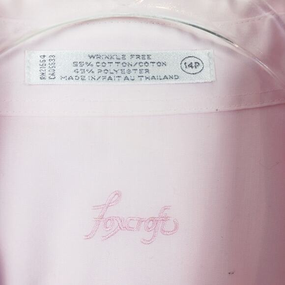 FOXCROFT The Hamptons, Button Down Blouse Light Pink Size 14P - Picture 6 of 7